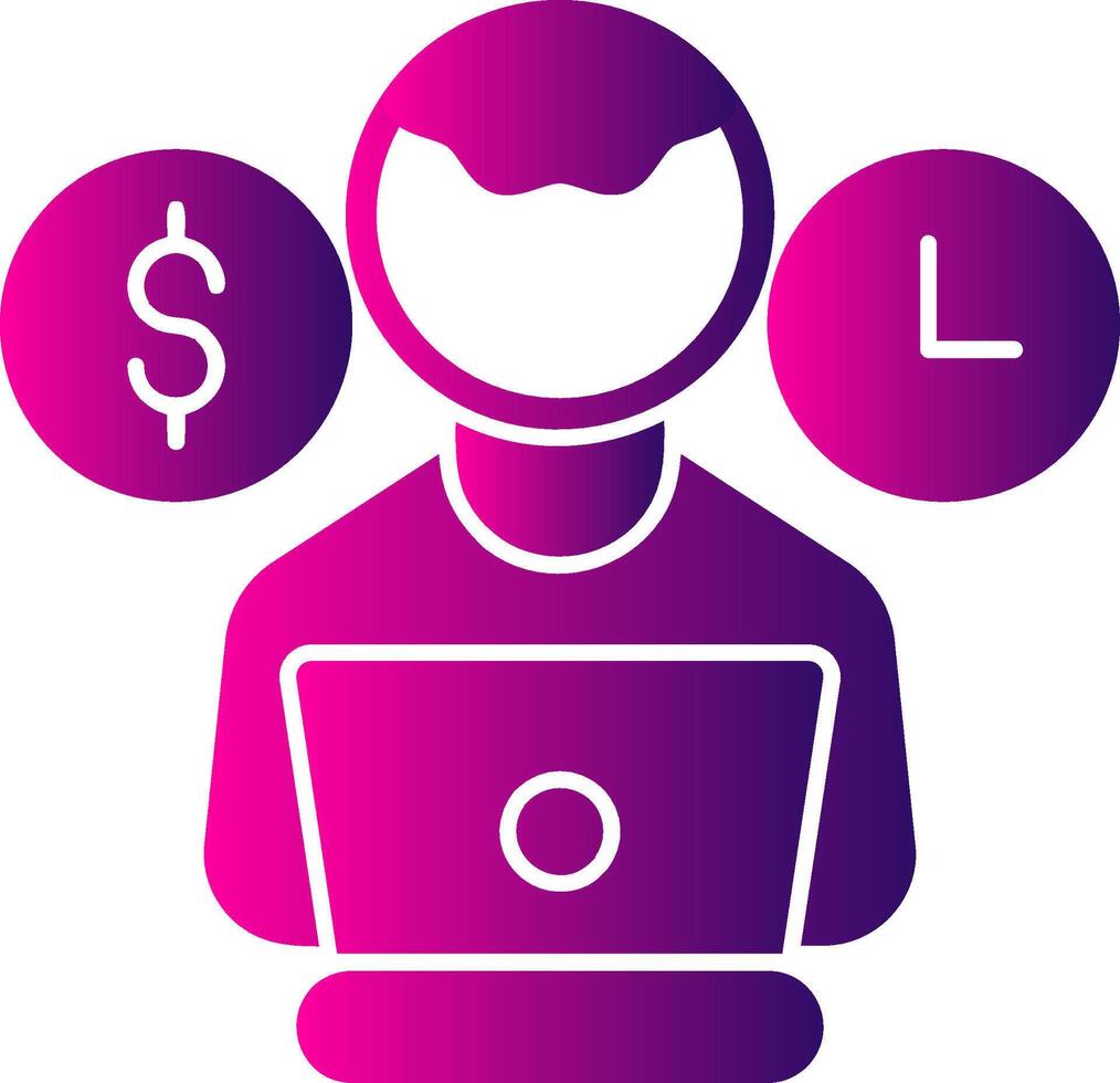 Freelancing Glyph Gradient Icon vector