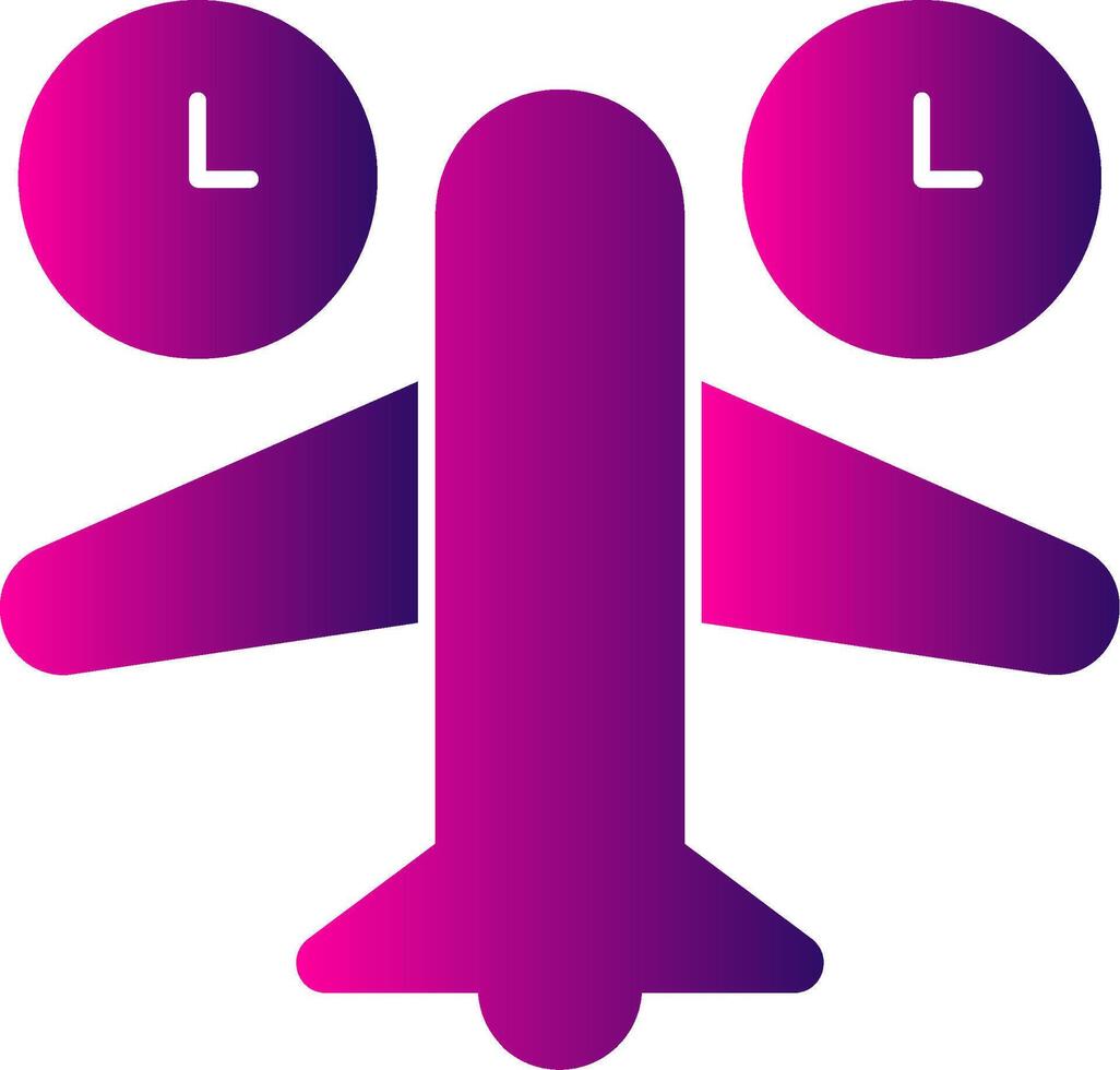 Jet Lag Glyph Gradient Icon vector