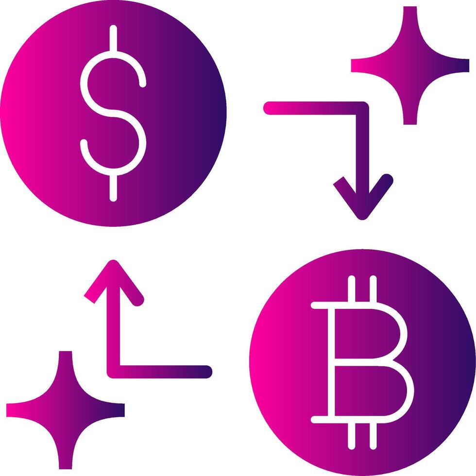 Currency Exchange Glyph Gradient Icon vector