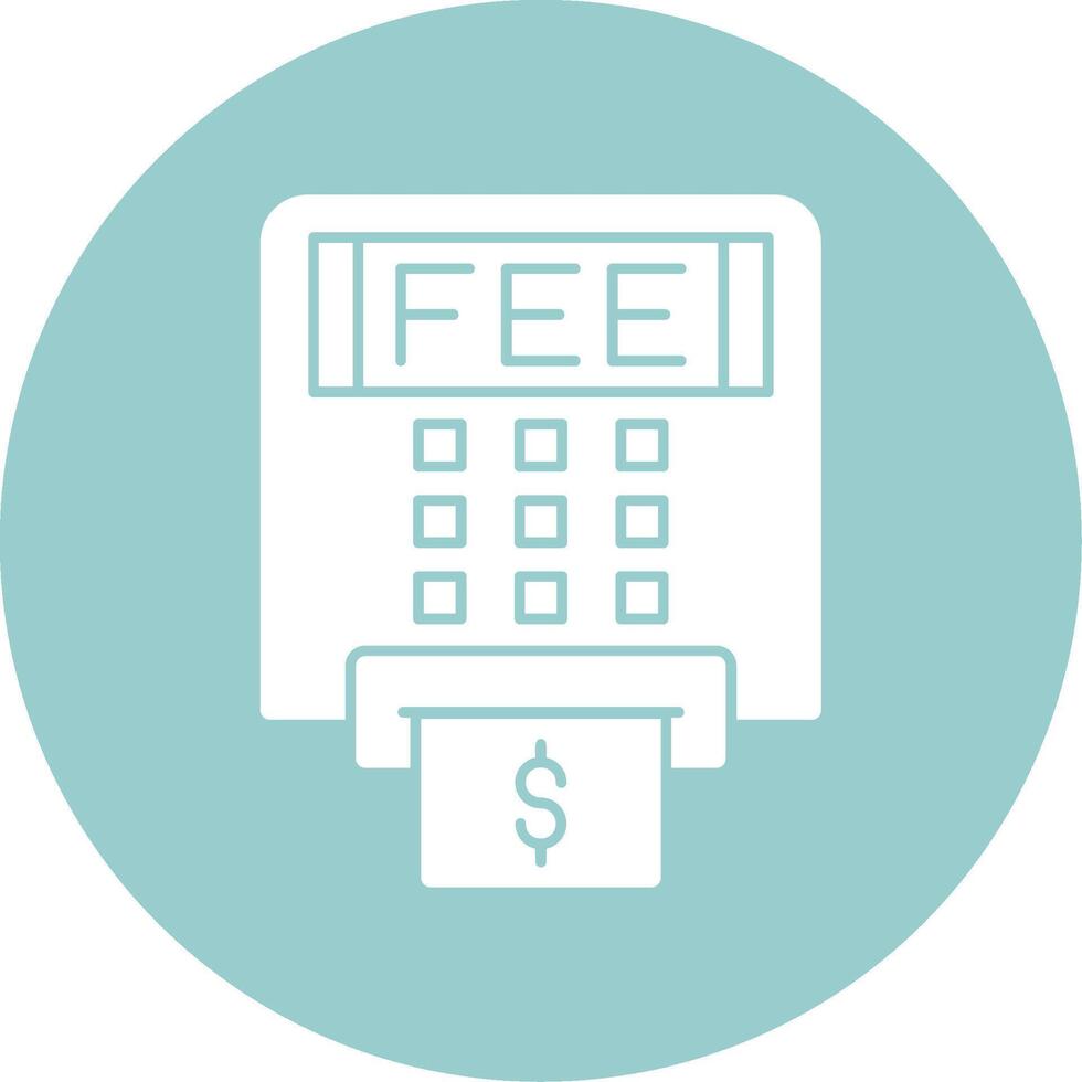 Atm Fees Glyph Circle Icon vector