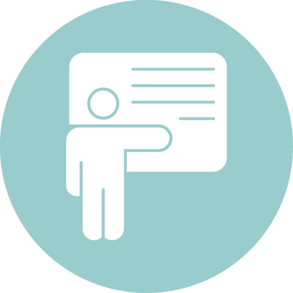 Coaching Glyph Circle Icon vector