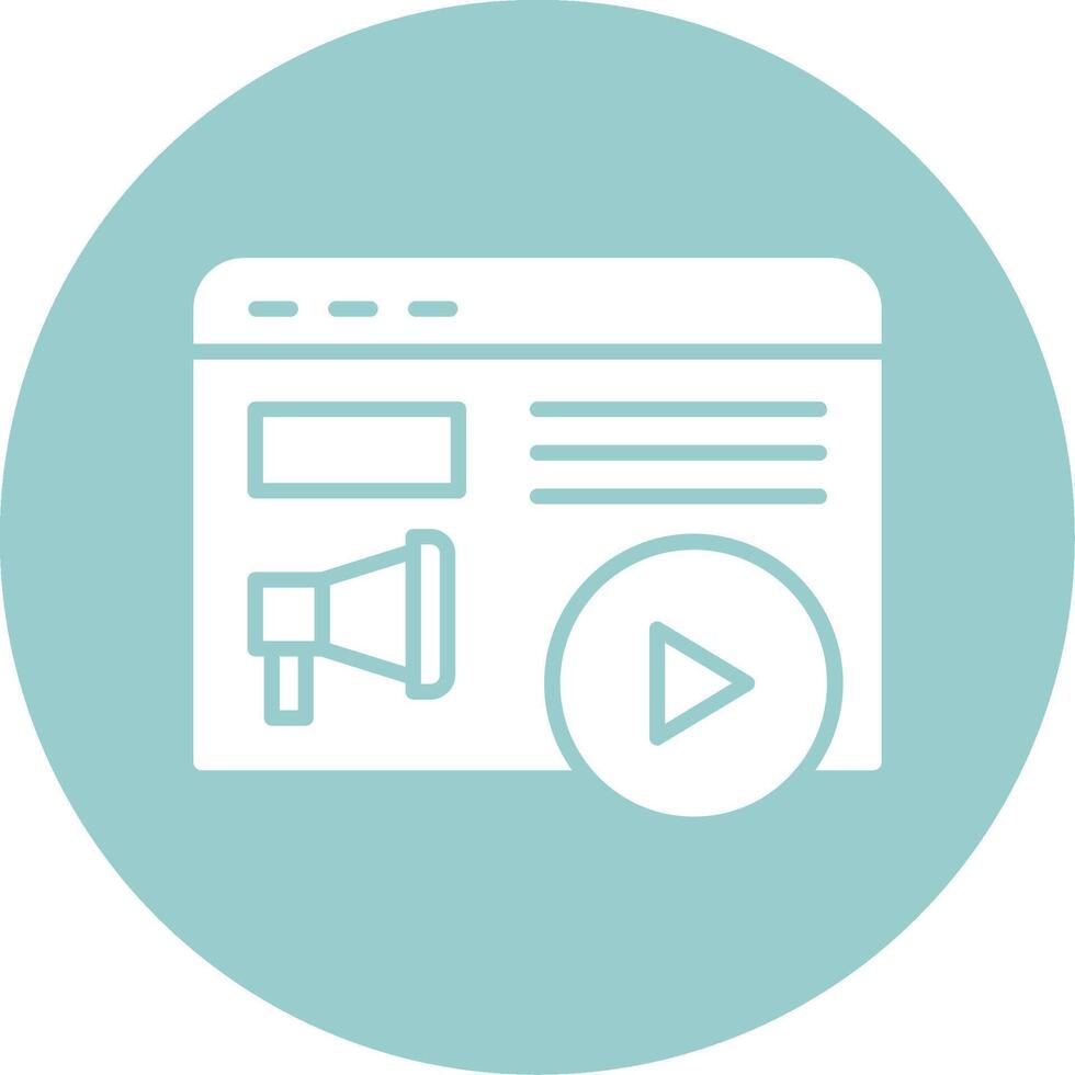 Content Marketing Glyph Circle Icon vector