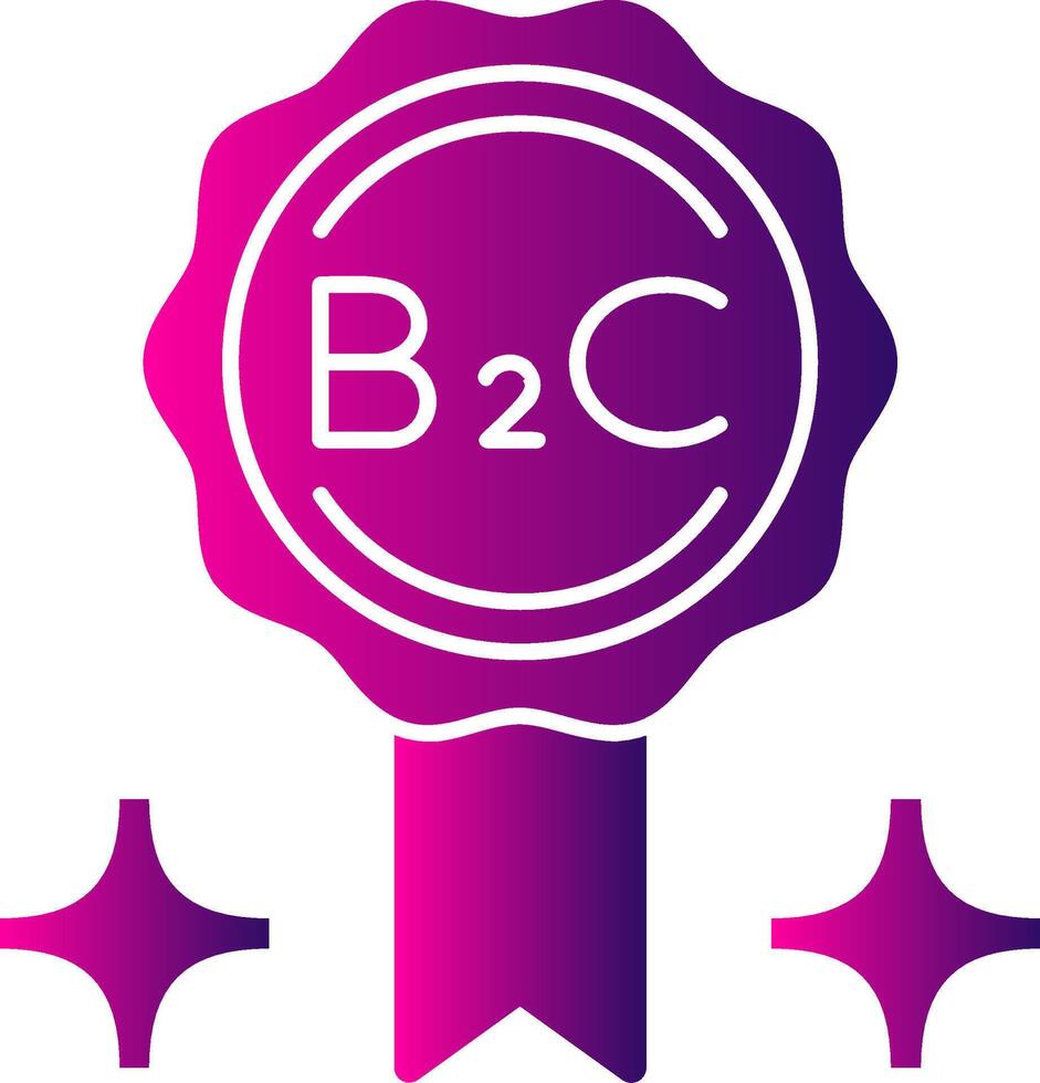 B2C Glyph Gradient Icon vector