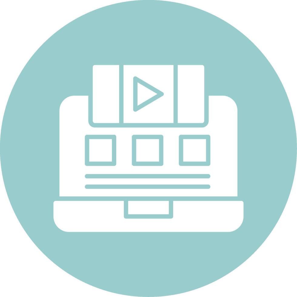Live Stream Glyph Circle Icon vector