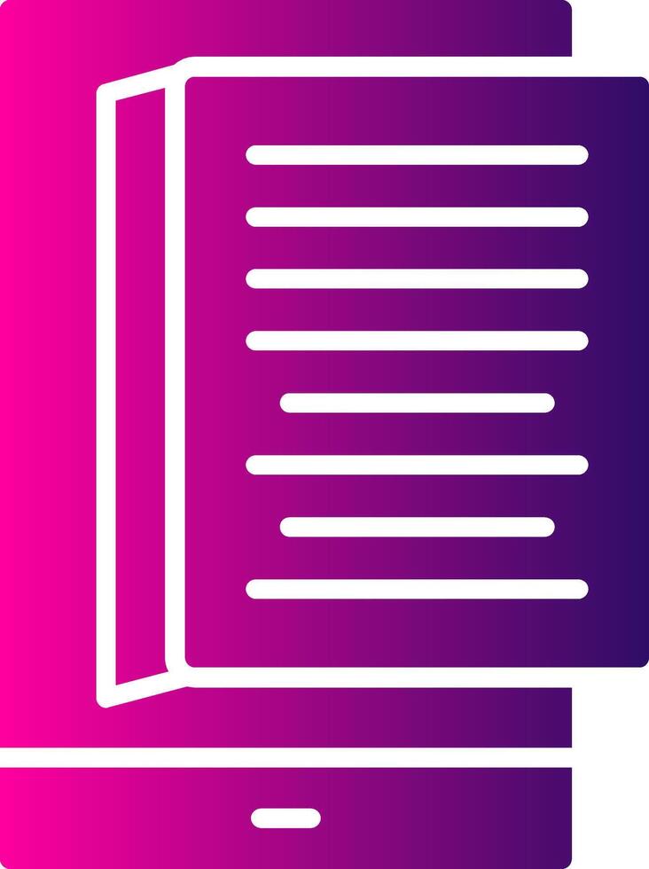 Ebook Glyph Gradient Icon vector