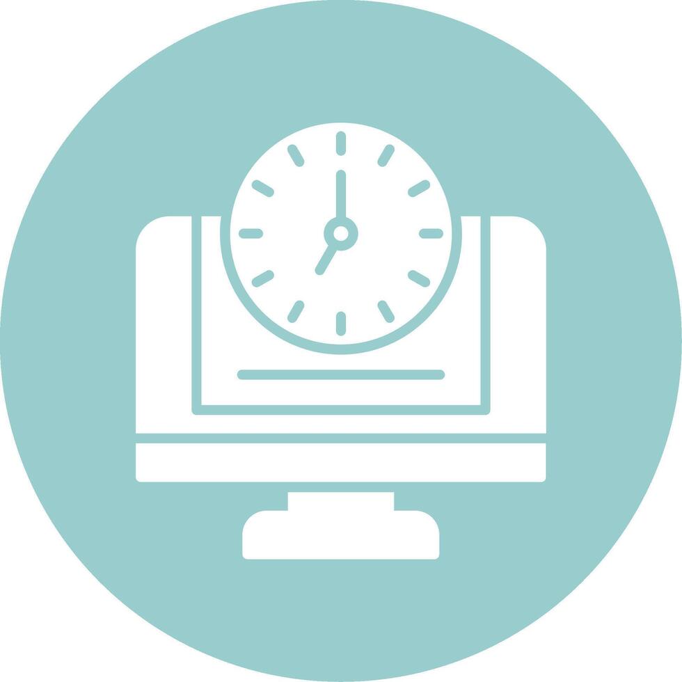 24 7 Monitoring Glyph Circle Icon vector