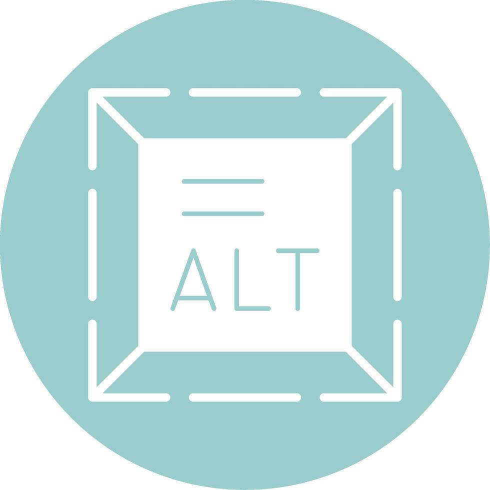 Alt Text Glyph Circle Icon vector