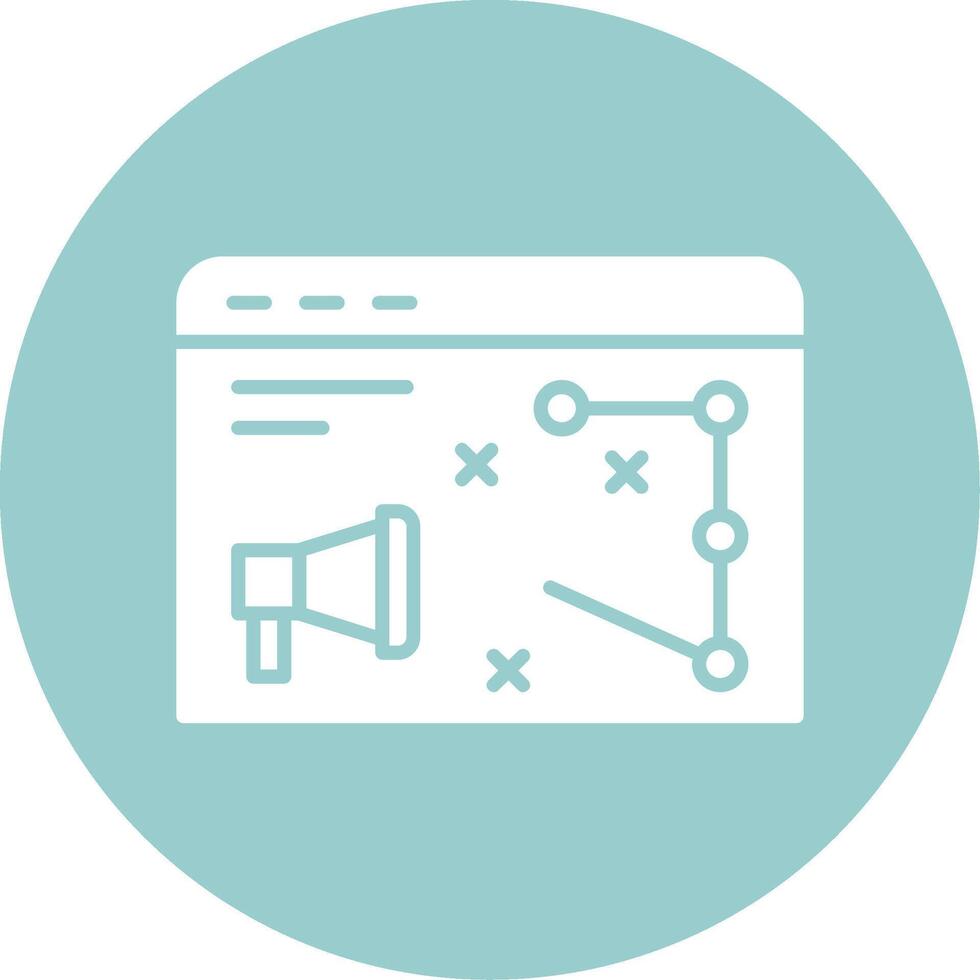 Digital Strategy Glyph Circle Icon vector