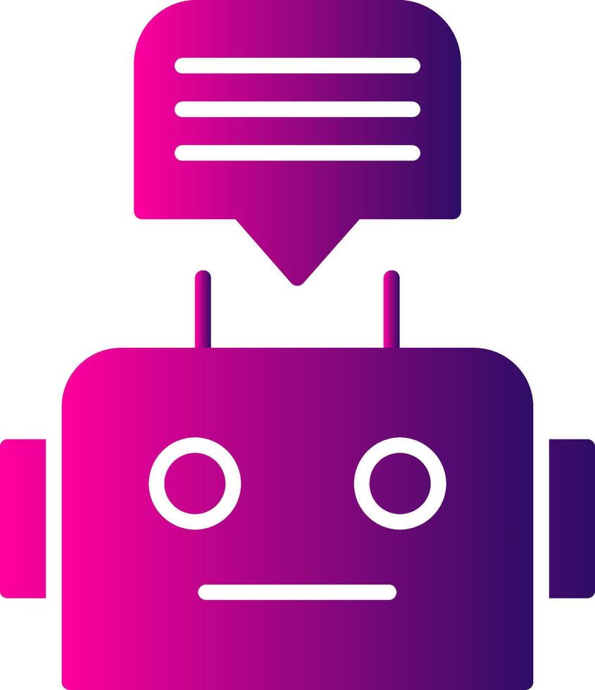 Chatbot Glyph Gradient Icon vector