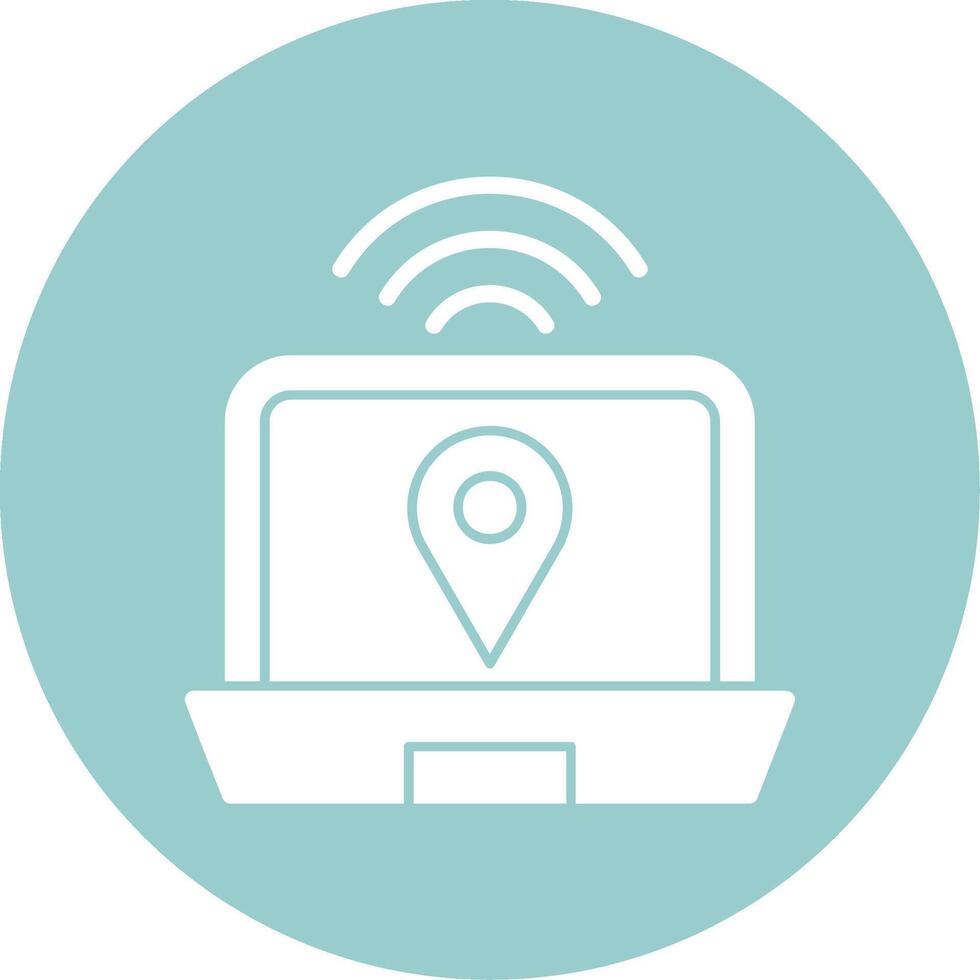 Digital Nomad Hub Glyph Circle Icon vector