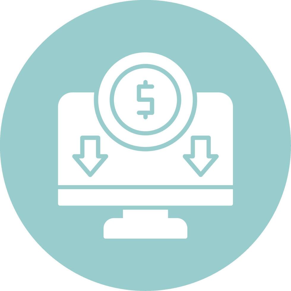 Online Income Glyph Circle Icon vector
