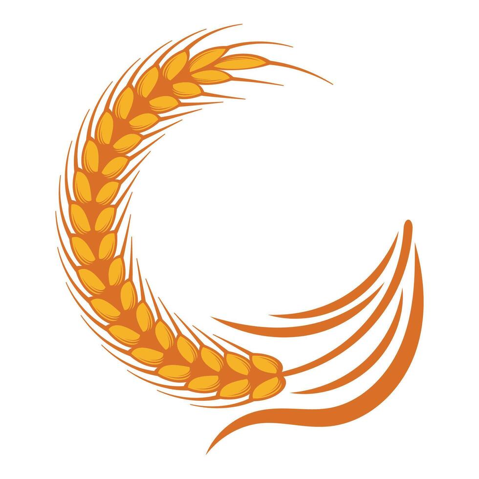 1 wheat stalks that form a circle frame with leaves vector