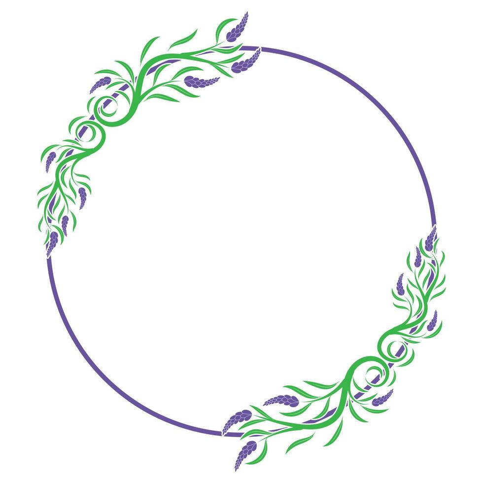 circle lavender frame border vector