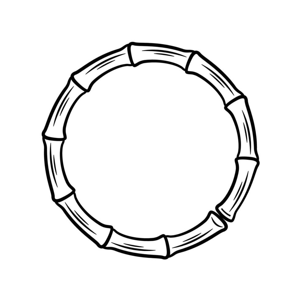 bamboo element with circle shapes frame vector
