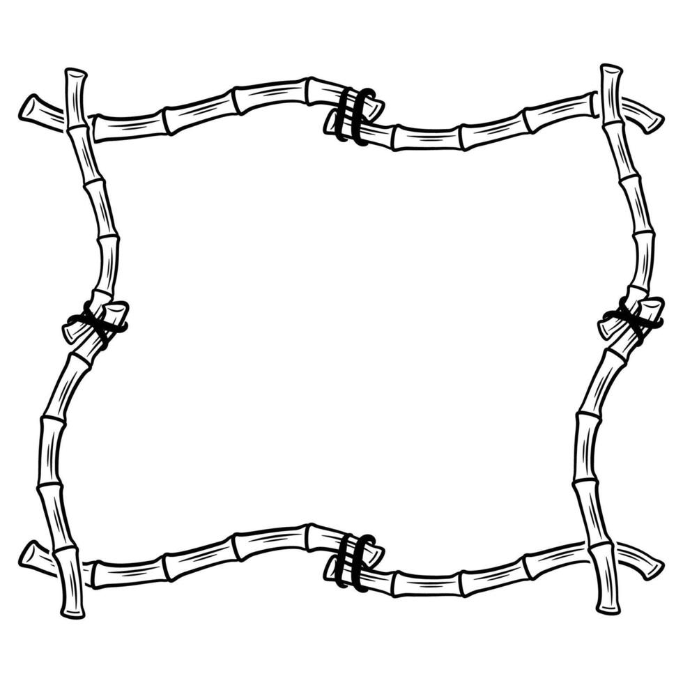 decorative bamboo frame vector