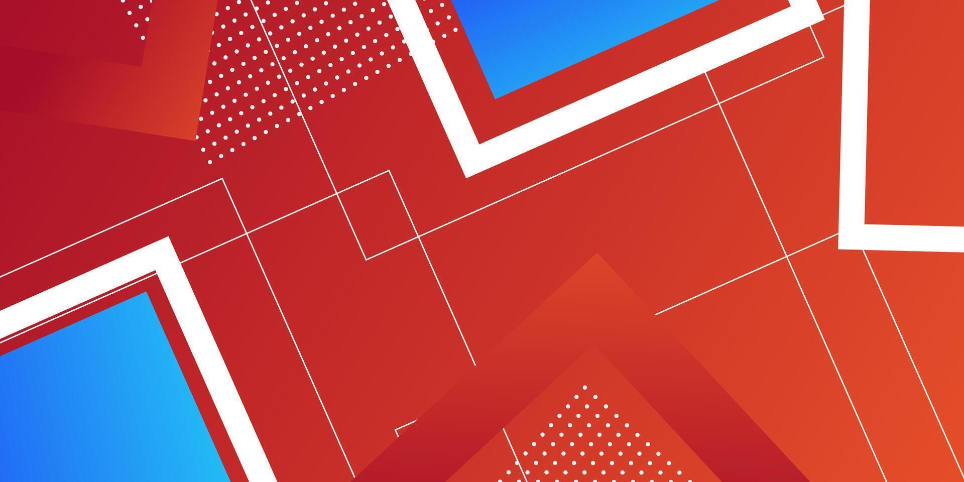 Modern abstract bright red gradient illustration background with light blue color simple square pattern. Cool design. vector