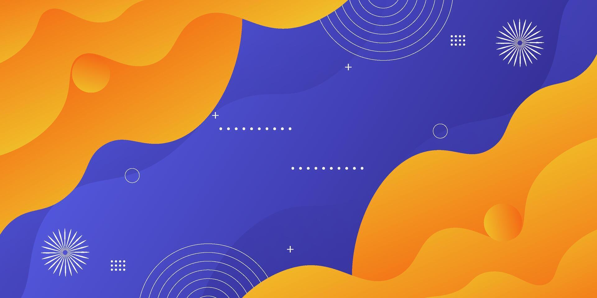 Dynamic orange and purple textured background fluid design in 3D style with wave orange color. Eps10 vector
