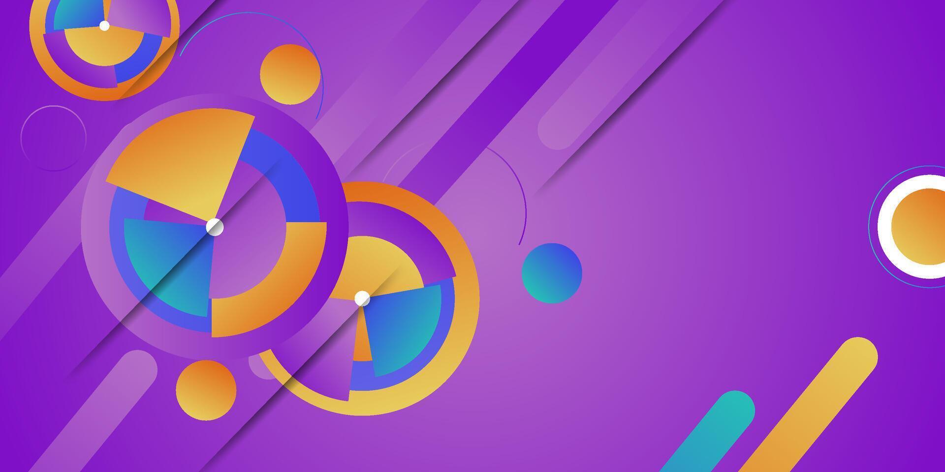 Paper cut gradient geometric shape background with colorful circle shapes. creative banner design. eps 10 vector