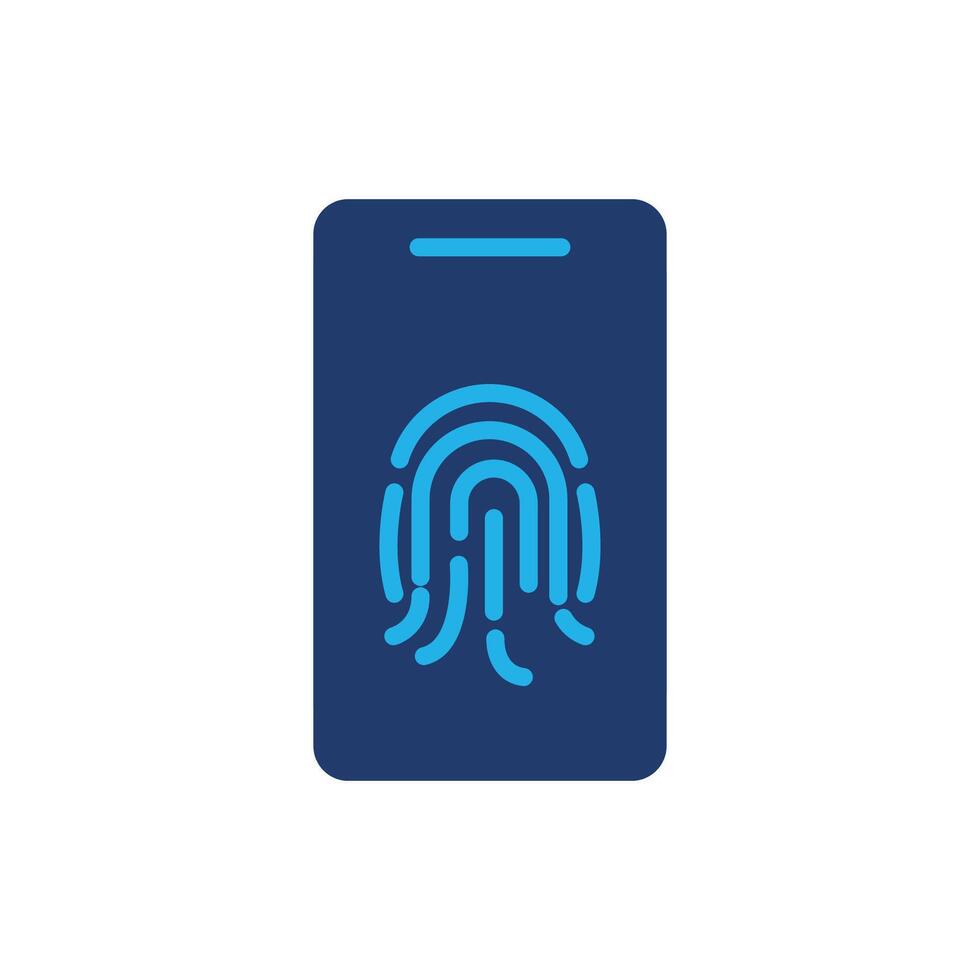 smartphone fingerprint protection colored icon design good for web or mobile app vector
