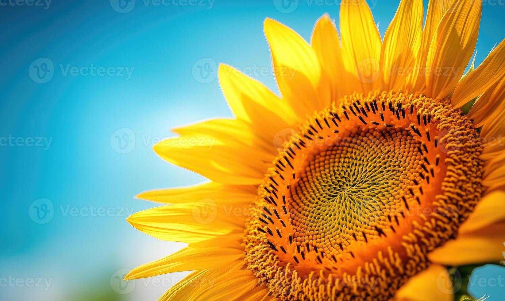 Close-up of sunflower head, detailed petals, vibrant yellow photo