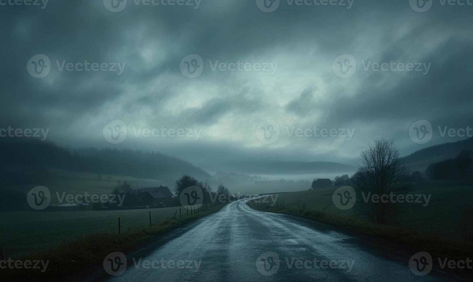 Dark clouds moving slowly across the sky photo