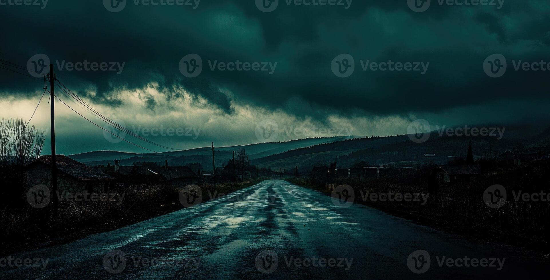 Dark clouds moving slowly across the sky photo