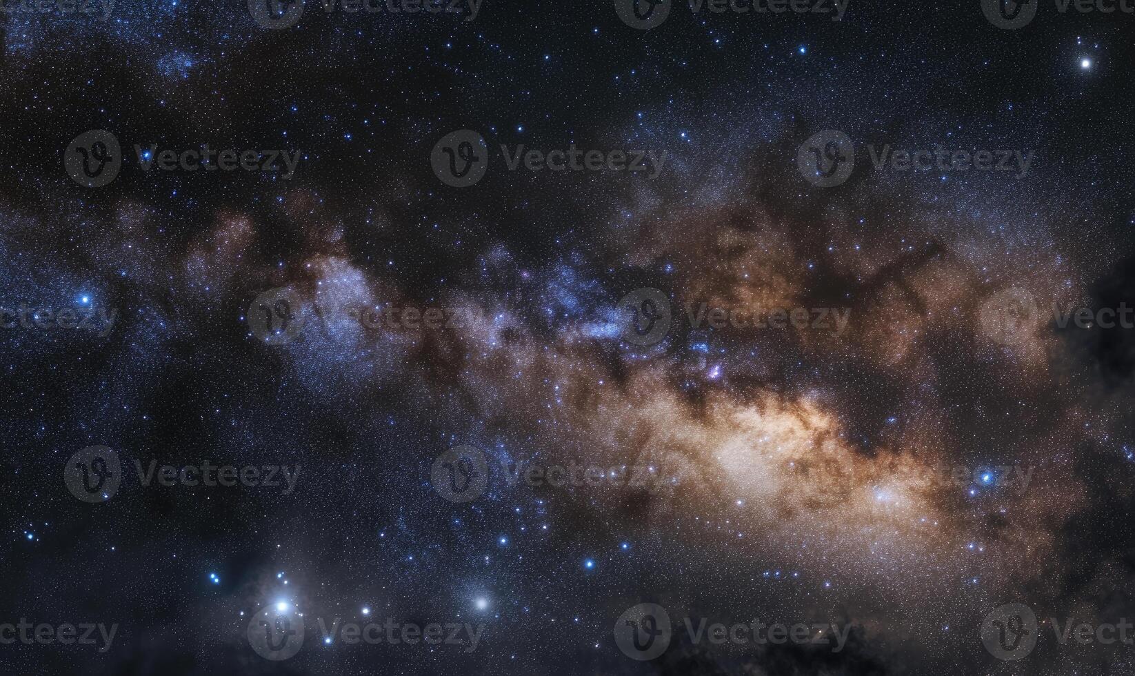 A starry night sky with a long line of stars photo