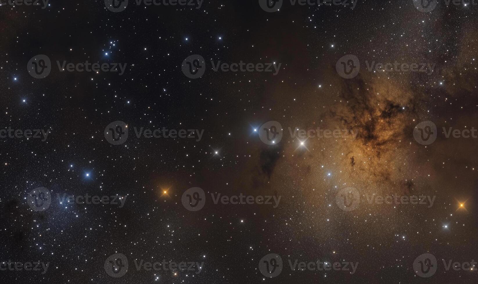 A starry night sky with a long line of stars photo