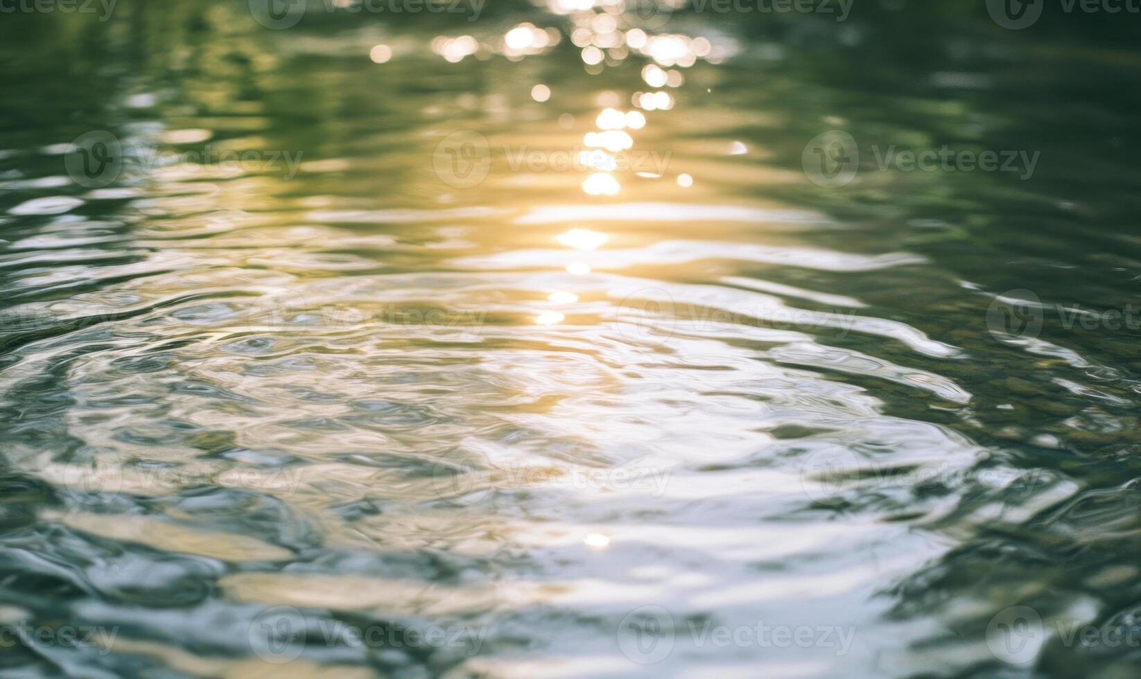 A body of water with a reflection of the sky and trees photo