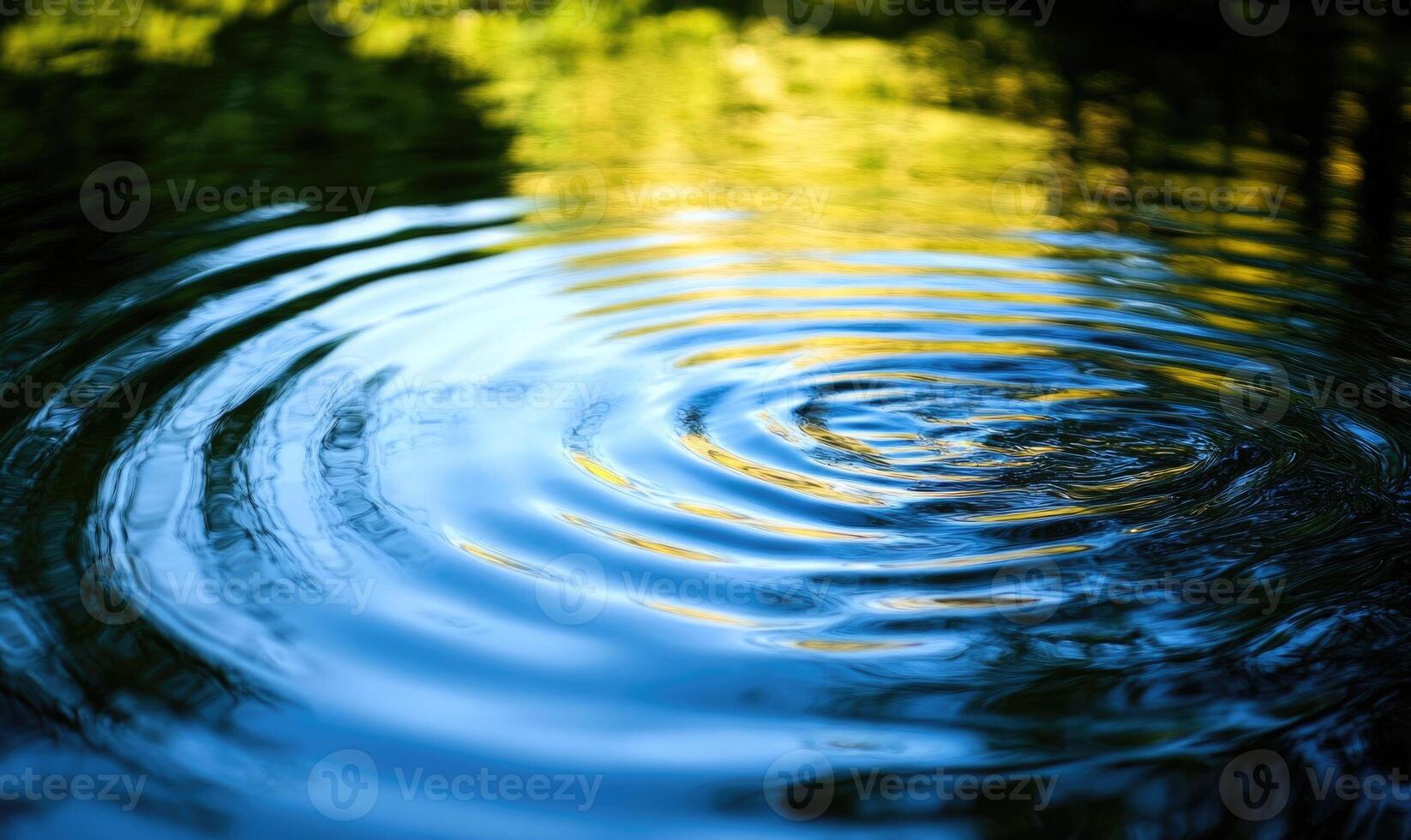 Ripples on a calm river, sunlight casting shimmering reflections photo