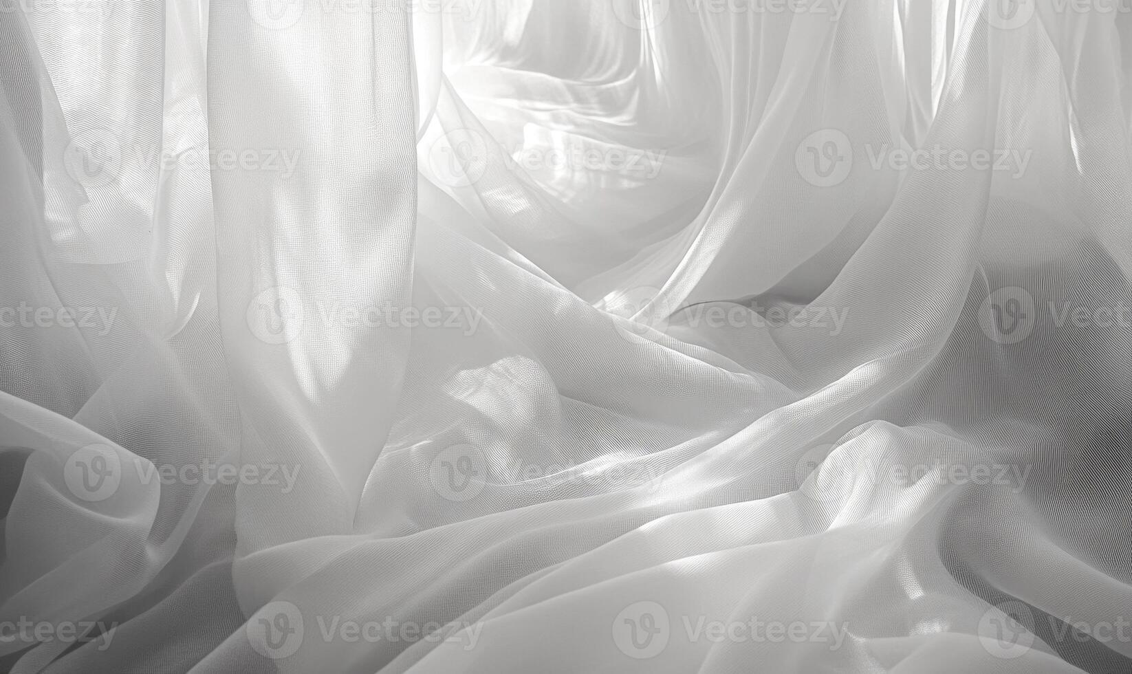 Sheer, billowing fabric, softly glowing with sunlight photo