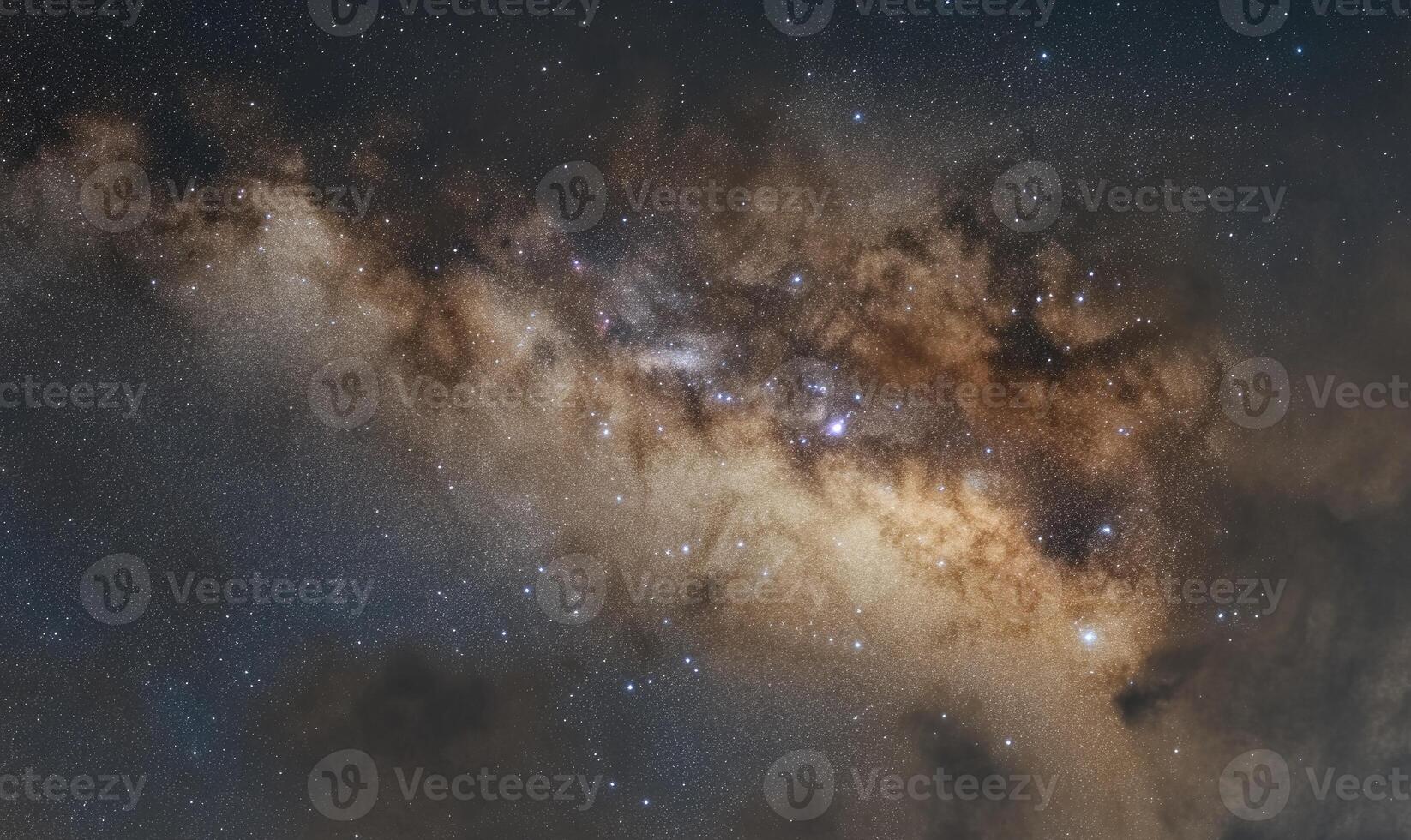 A starry night sky with a long line of stars photo
