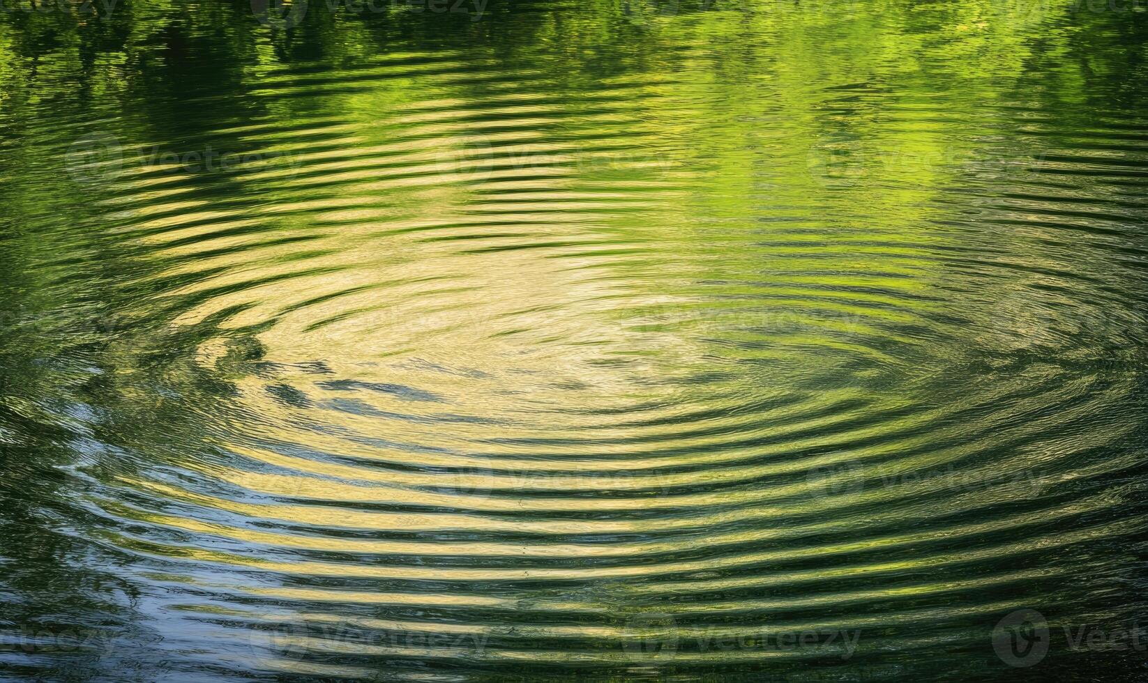 Ripples on a calm river, sunlight casting shimmering reflections photo