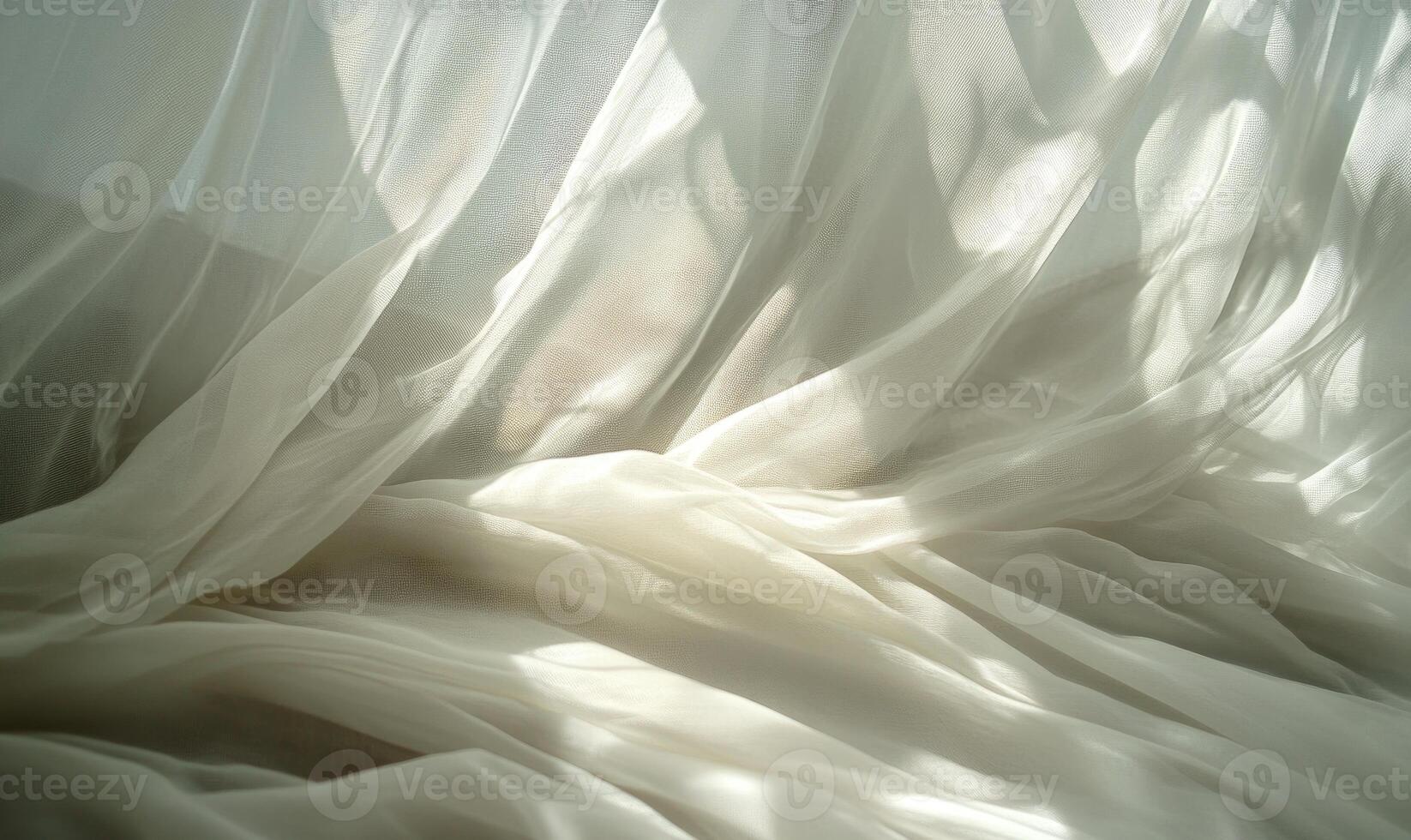 Sheer, billowing fabric, softly glowing with sunlight photo