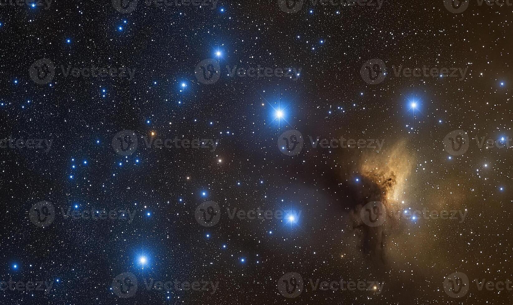 A starry night sky with a long line of stars photo