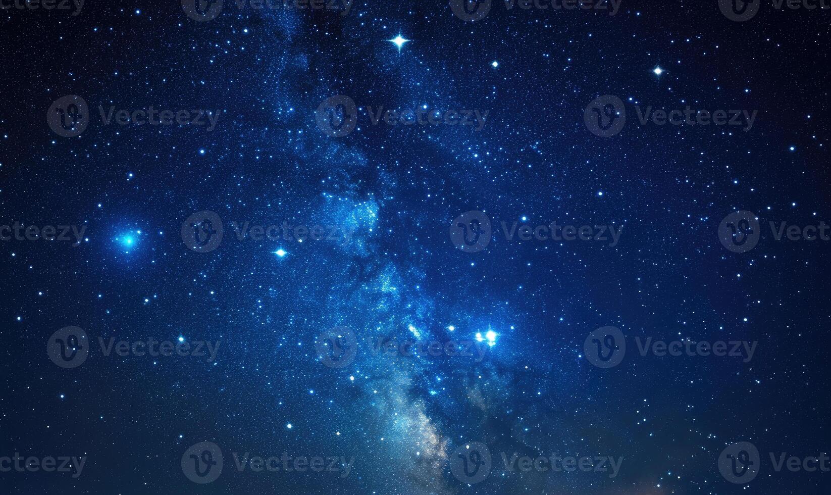 A starry night sky with a long line of stars photo