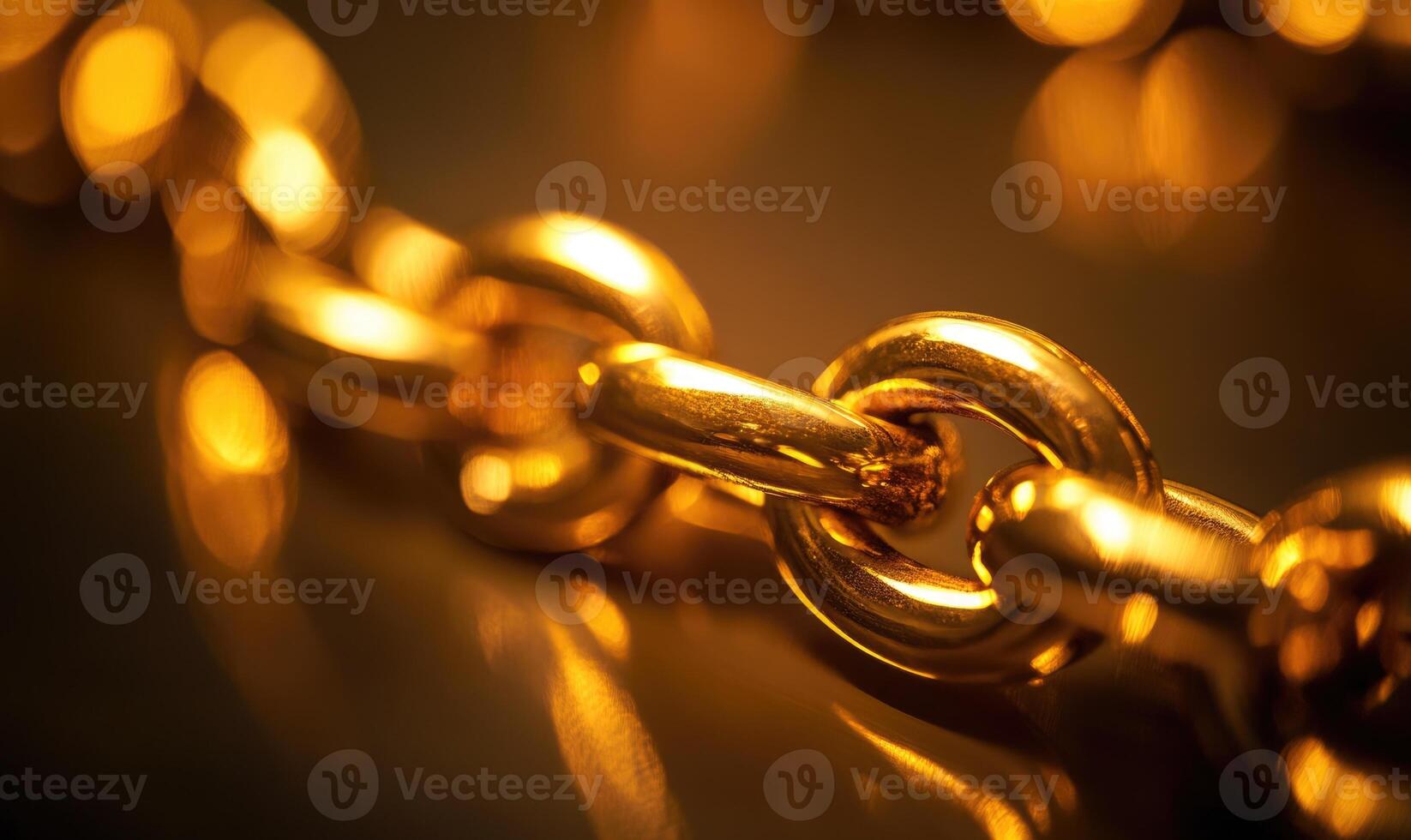 A gold chain with a gold link photo