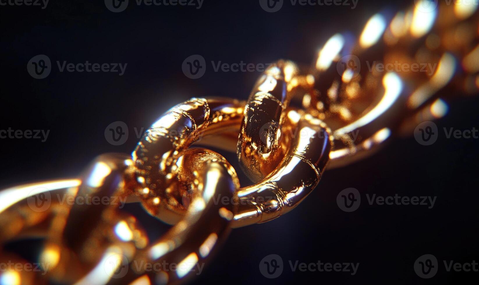 A gold chain with a broken link photo
