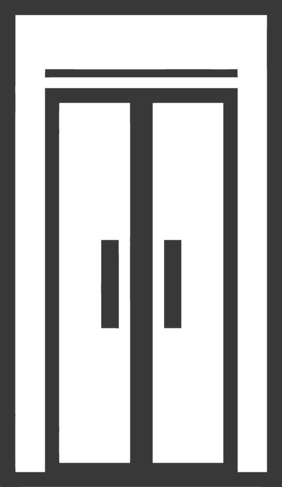An elevator icon with two doors open vector