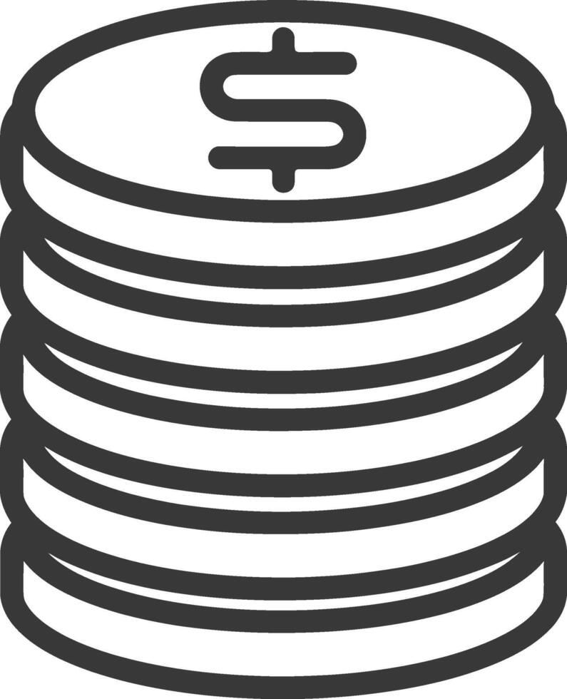 A stack of coins with a dollar sign on top vector