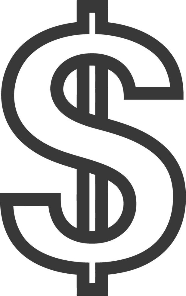 A dollar sign icon on a white background vector