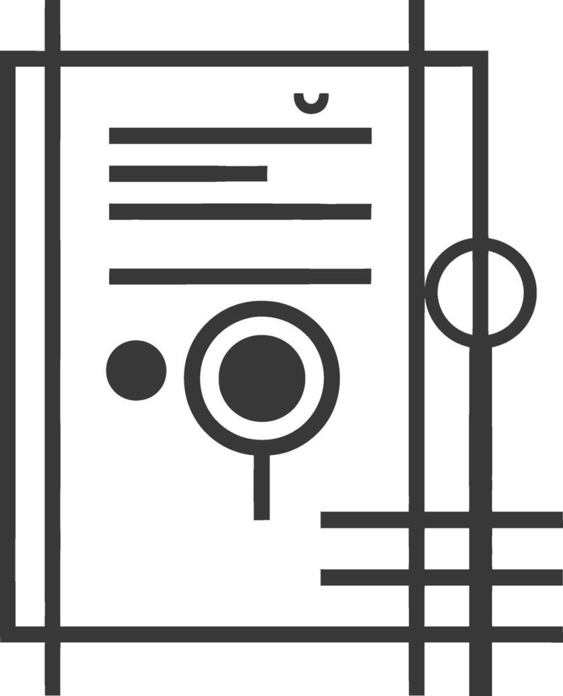 A black and white illustration of a document vector