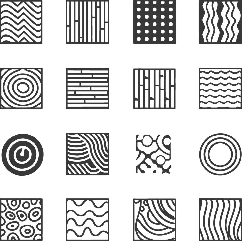 A set of black and white abstract shapes vector