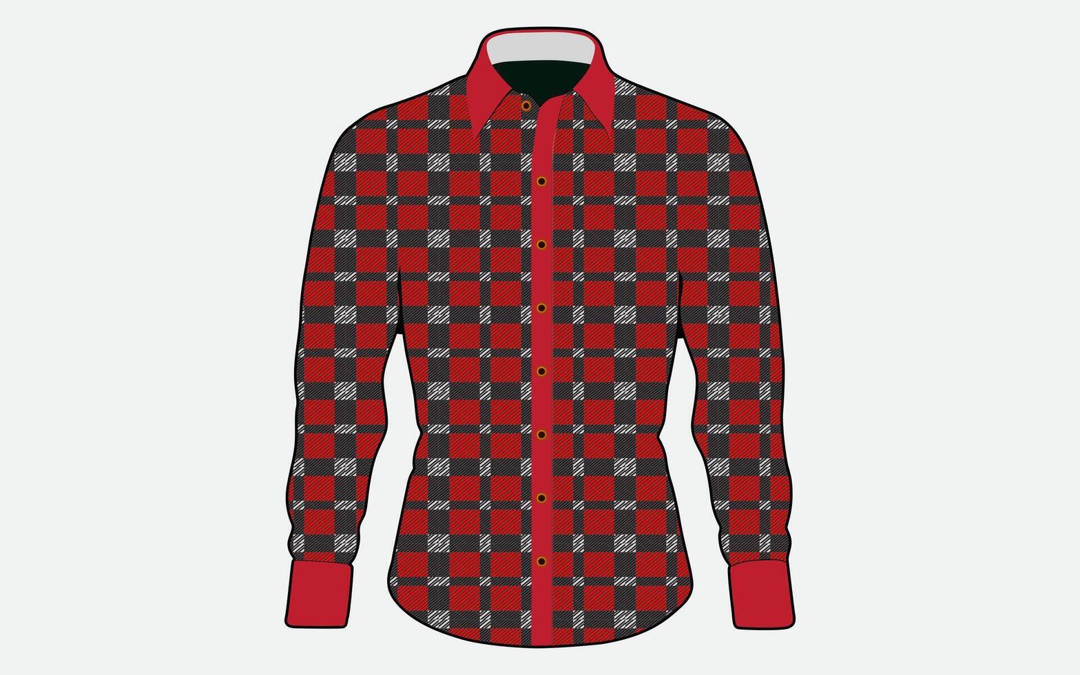 Red and Black Checkered Plaid Pattern Design, Ideal for Textile and Fabric Backgrounds vector