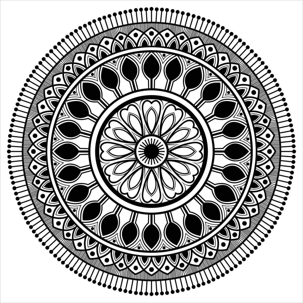 a elegant rounded floral mandala design vector