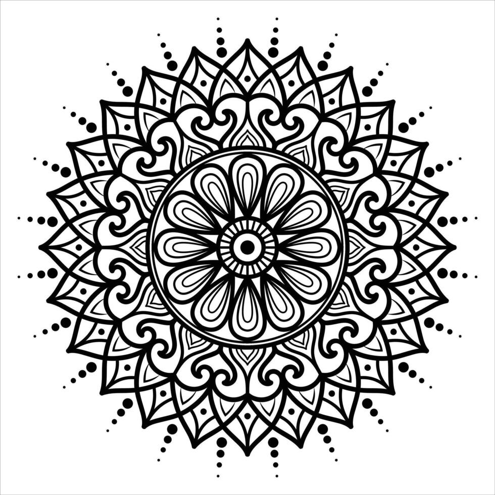 Charming Bloom Line Art Mandala Elegance vector