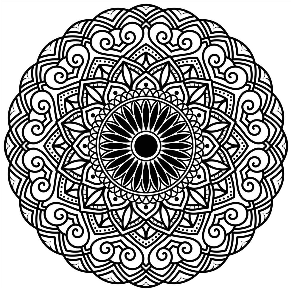 Mandala in Bloom Rounded Symmetry vector