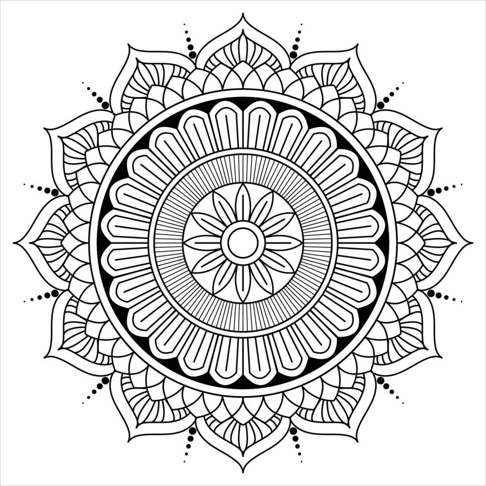 Floral Reverie Refined Line Art Mandala vector