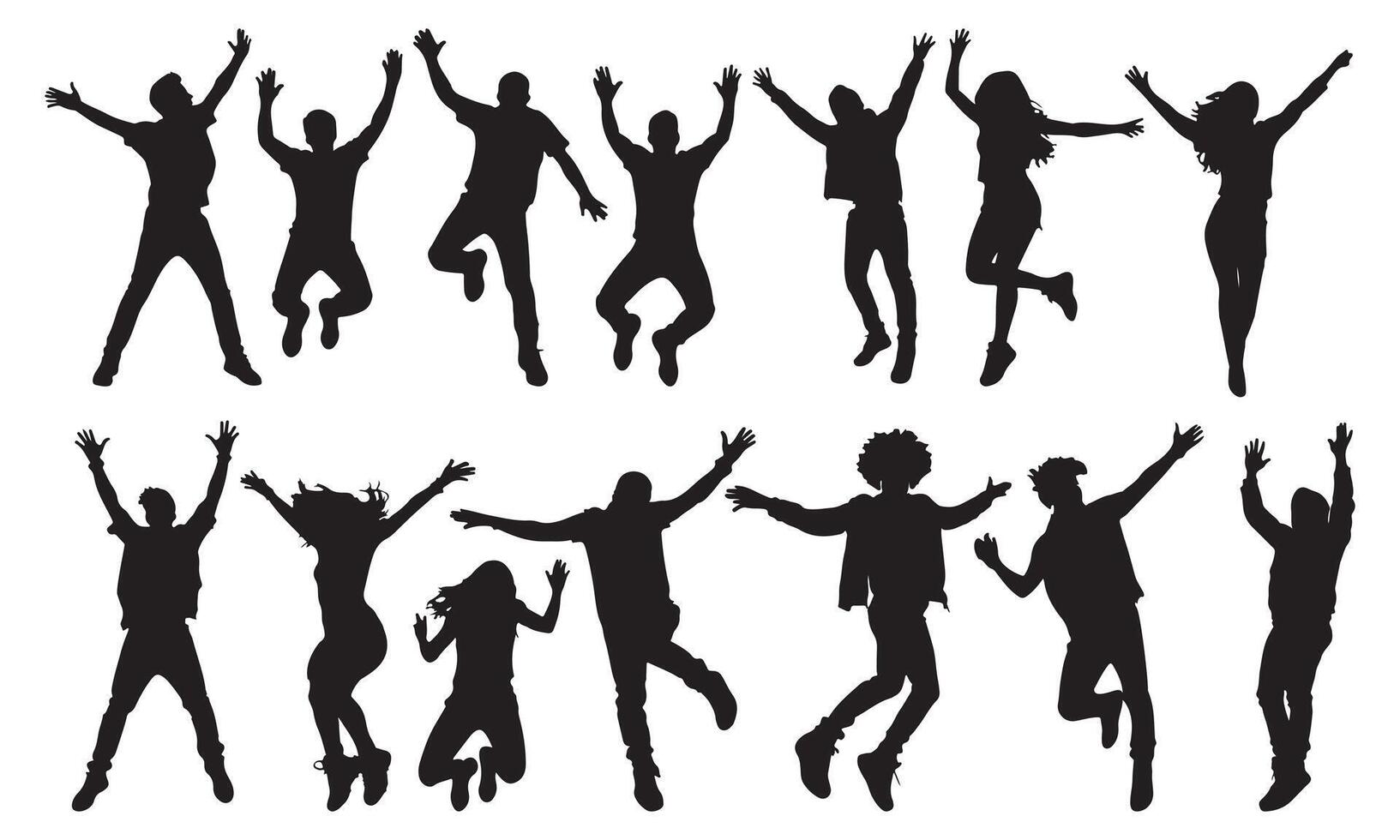Silhouette of a Person Jumping Dynamic Motion vector
