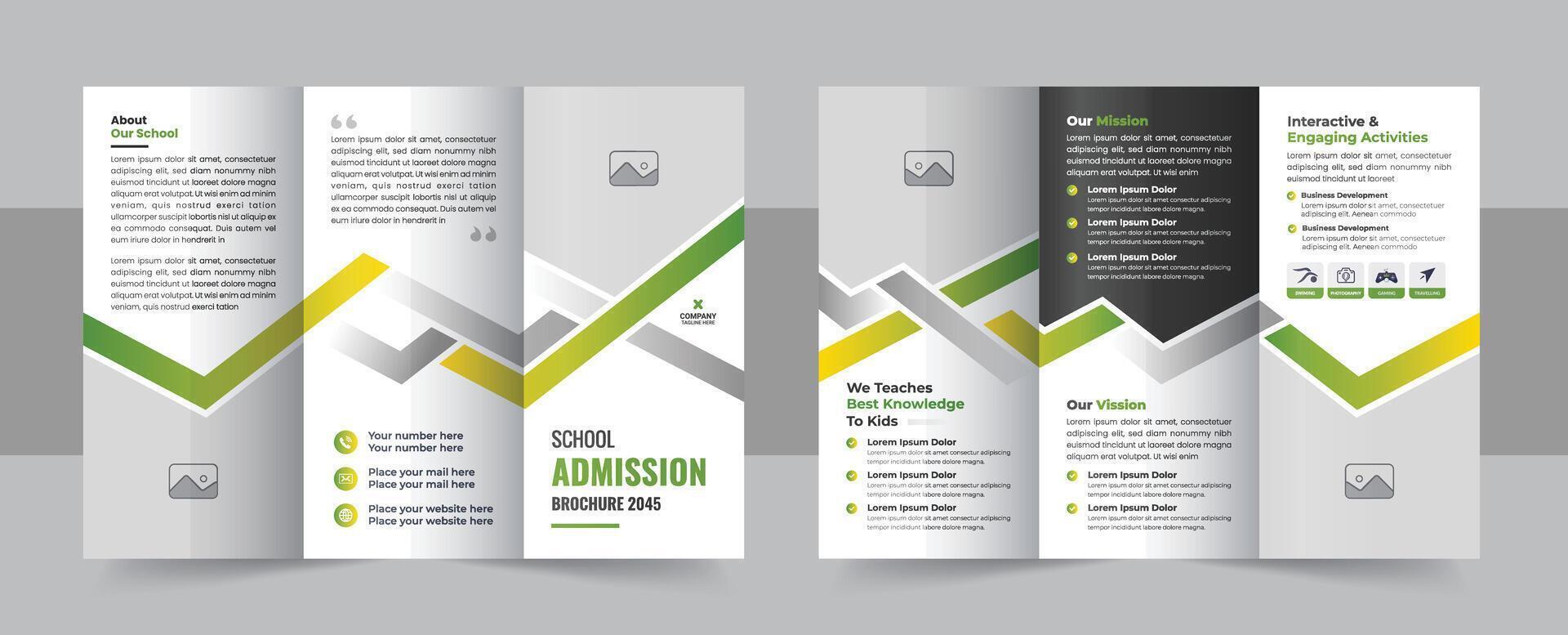 Creative education trifold brochure template design layout vector